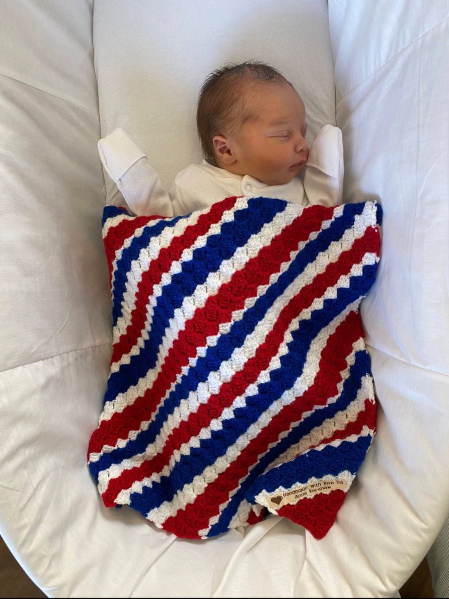 RochdaleHornets's tweet photo. ❤️ Congratulations to Lewis Sheridan and his partner on the recent birth of their son, Hughie Paul Sheridan. 

Shout out to Rochdale Hornets fan Anne Kershaw for the blanket! 🐝 https://t.co/wEymxXkHhd