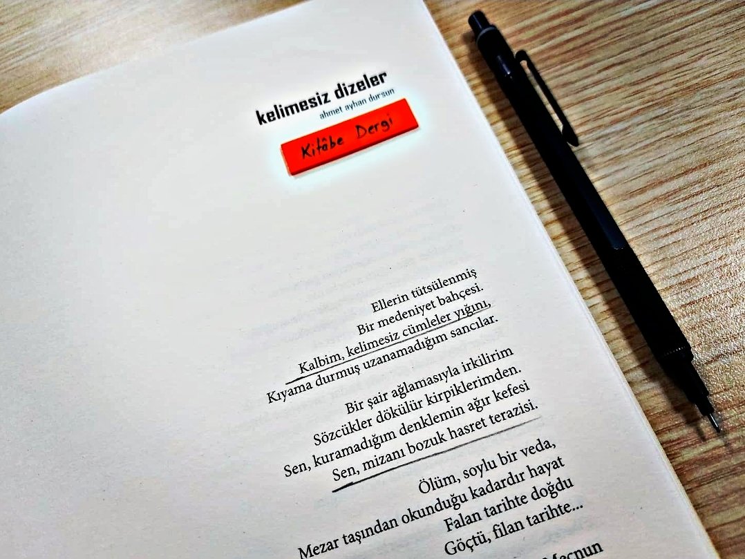 Kalbim, kelimesiz cümleler yığını 

.
.
#KitâbeDergi #AhmetAyhanDursun
<a href="/kitabedergi/">Kitabe Dergi</a>