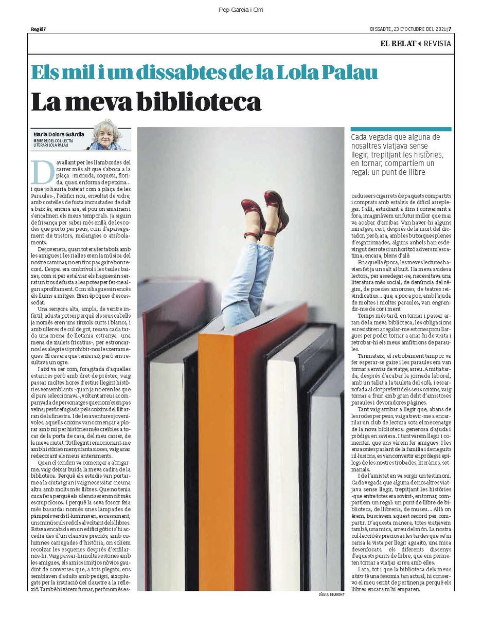 El relat de la nostra Lola <a href="/MadGriff24/">MadGriff</a> té gust de biblioteca.. dissabte a <a href="/diariRegio7/">Regió7.cat</a>