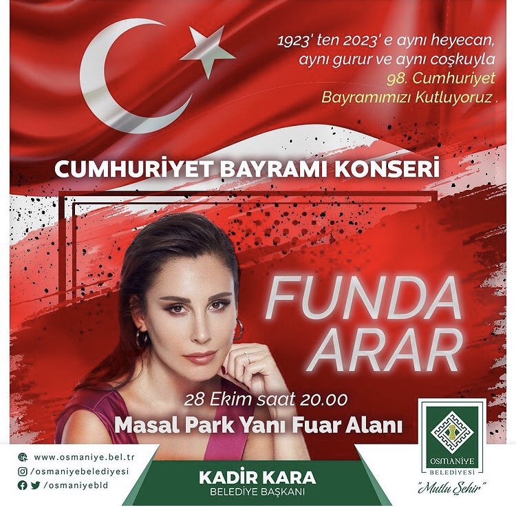 no context Osmaniye (@contextosmaniye) on Twitter photo Osmaniye’den <a href="/fundaarar/">Funda Arar</a> geçecek 28 Ekim günü saat 20:00’da Masal Park alanında Cumhuriyet Bayramı konserinde buluşuyoruz… Osmaniye’den <a href="/fundaarar/">Funda Arar</a> geçecek 28 Ekim günü saat 20:00’da Masal Park alanında Cumhuriyet Bayramı konserinde buluşuyoruz…