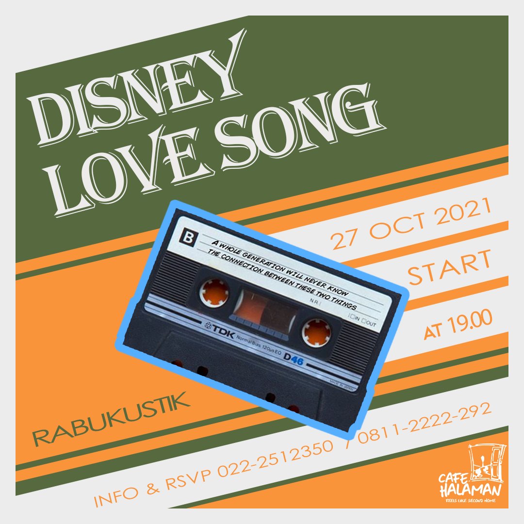 Disney Love Song !

Rabukustik kembali menemani Rabu Malam teman-teman pada tanggal 27 Oktober 2021.

Segera hubungi kami dan nikamti keseruan dan keceriaan Rabukustik!✨