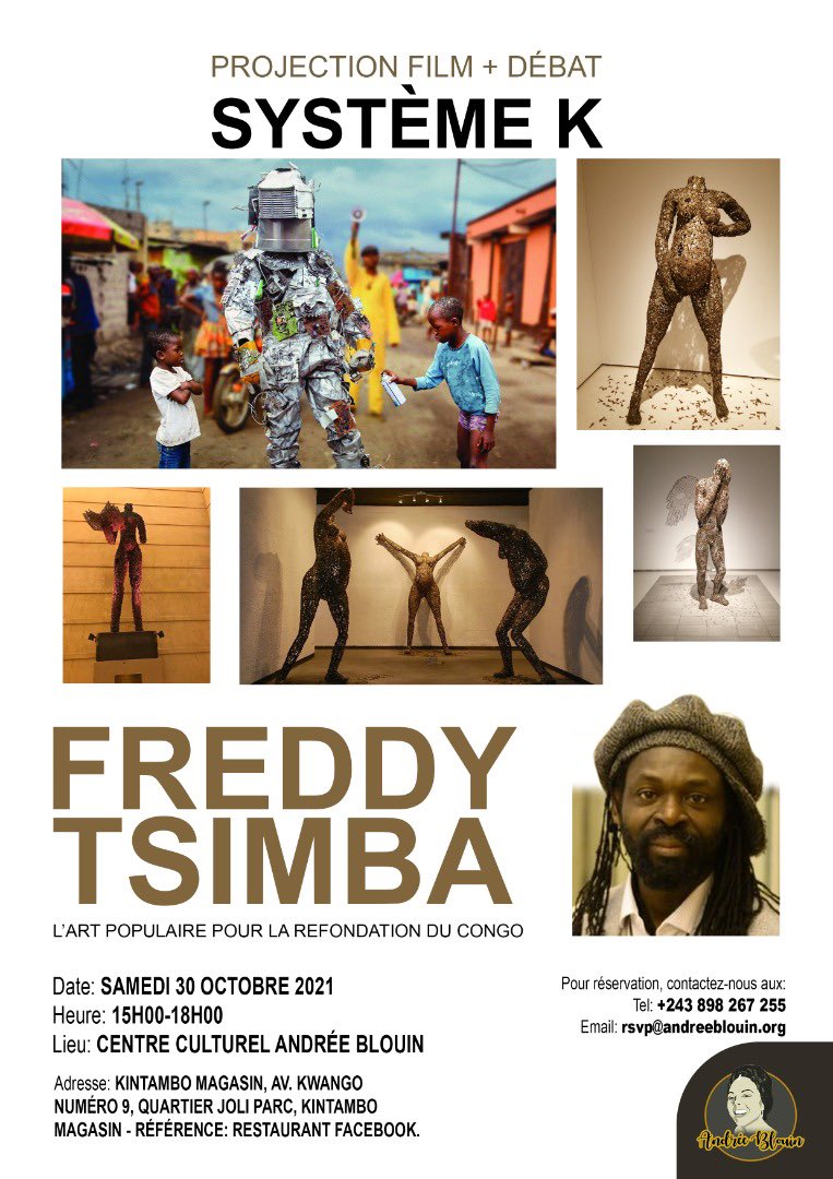 MrBasabose's tweet photo. Ce samedi au Centre Culturel Andrée Blouin à Kintambo.
#Arts #ArtContemporain #CongoArt #FreddyTsimba #SystemeK https://t.co/Lg7zWajfGj
