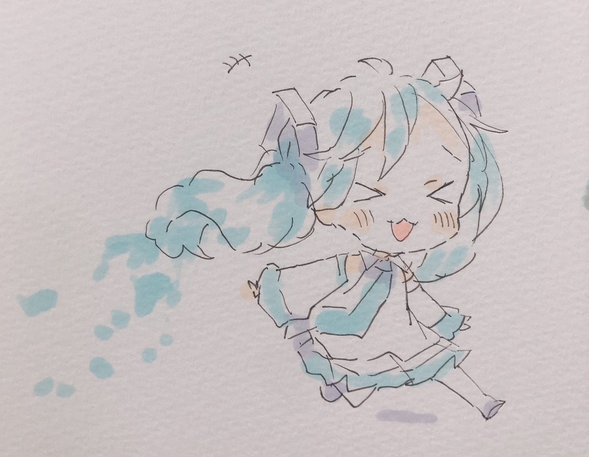 初音ミク「色が抜ける初音ミク 」|sakiのイラスト