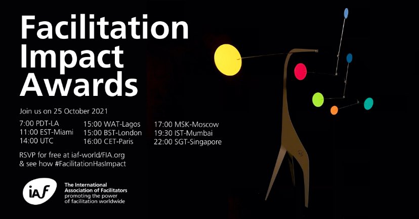 IAFacilitators's tweet photo. When we designed the Facilitation Impact Awards, we wanted the trophy to reflect the balanced, dynamic and colorful nature of facilitators. That worked out well! Join us when we give out the awards later today. Monday 25 October at 14:00 UTC RSVP: https://t.co/p6MkcGW3dC https://t.co/hcmGcT1fy7