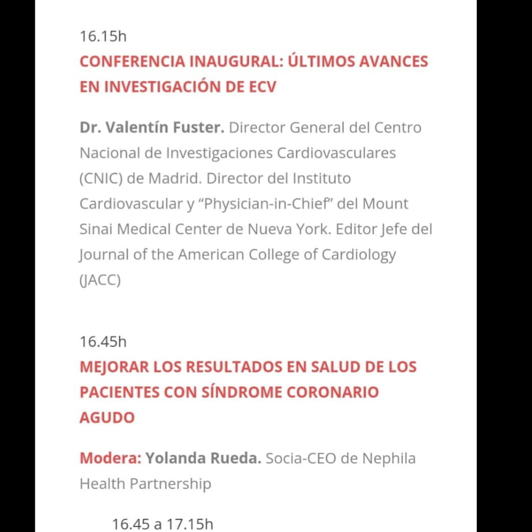 Os invitamos este miércoles y jueves al congreso online que realizara cardioalianza, nuestra presidenta,Maite San Saturnino será  la encargada de iniciar y finalizar el congreso. Contaremos con la participación del Dr. Valentín Fuster.
Link de inscripción: cardioalianza.org/actividades/vi…