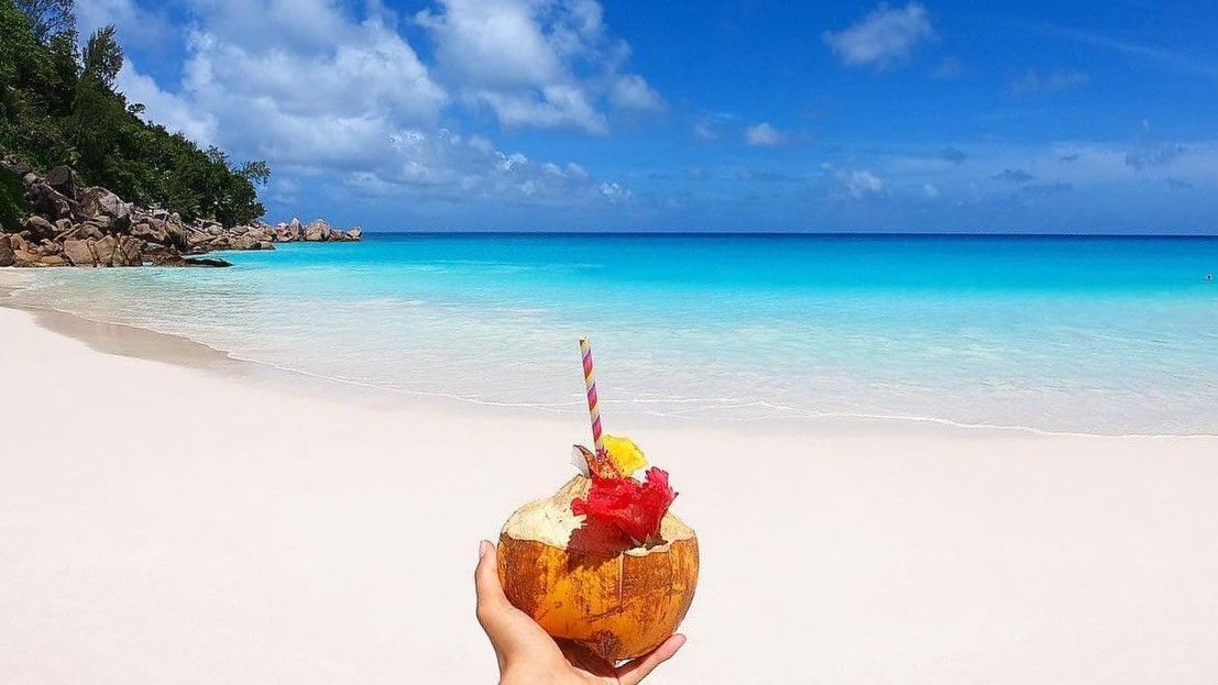 visitseychelles's tweet photo. What a perfect way to start your week! 😍 

Beautiful Destination ✔️ 
Coconut ✔️ 

What else would you add to the list?

📸: @my_best_landscapes_ (IG)

#visitseychelles #seychellesislands #experienceseychelles #beach #holiday #ansegeorgette https://t.co/tHpQjcf0Tq
