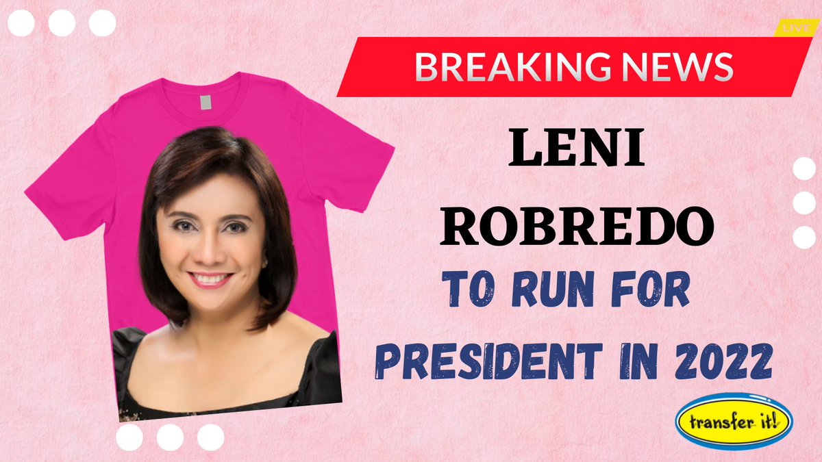 transferitprint's tweet photo. Heart react for our Vice President Leni Robredo as she run for this Coming Election ! ♥ #Transferit https://t.co/OBPcnaUGtn