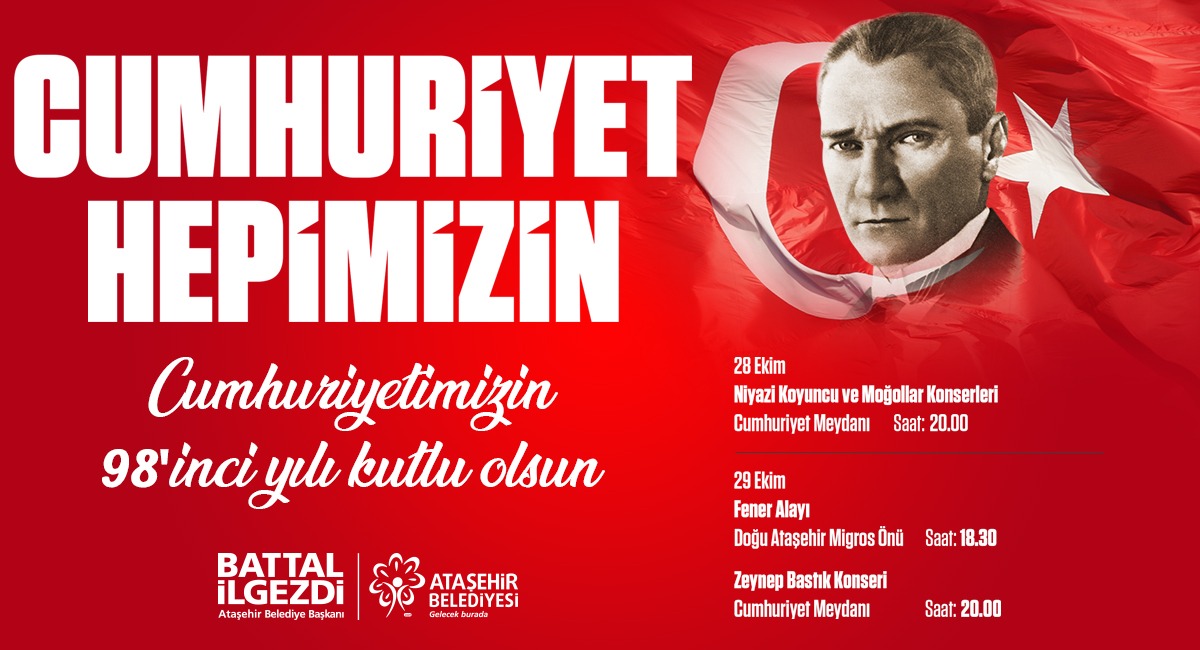 battalilgezdi34's tweet photo. Tüm Ataşehirlilere günaydın diliyorum.  

Cumhuriyet'in 98'inci yıl dönümünü kutlayacağımız bu hafta tüm işleriniz kolaylıkla, sevgiyle tamamlansın. Evlerinizden neşe, huzur ve sağlık eksik olmasın.

#29EkimCumhuriyetBayramı etkinliklerimizde buluşmak dileğiyle... https://t.co/ycQE5lHAXs
