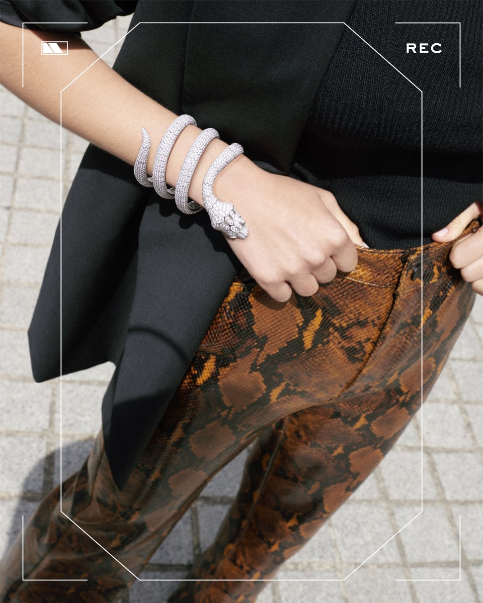 BoucheronJapan's tweet photo. 2432石のダイヤモンドをあしらったパイソン ブレスレットは、腕に馴染み、身に着ける人をやさしく守ってくれるお守り。
#ブシュロン
#アニマルコレクション
#AnimallyYours
https://t.co/EvbkgtxNDD https://t.co/vrJvUXJLyF