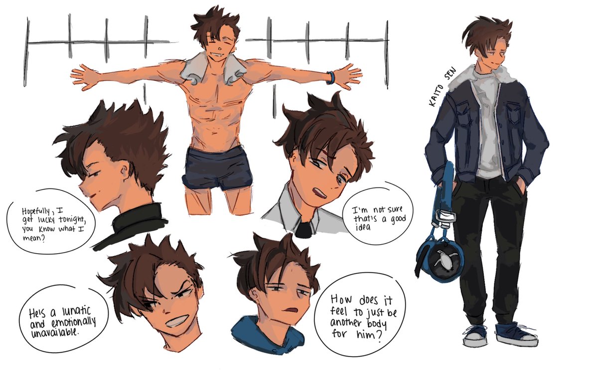 clanniegy's tweet photo. #ftstwt #ftspromptweek Day 4: Kaito Sen — i was able to finish this today i can’t believe it. anyways have this character sheet as offering to my version of kaito sen. 

“he was mean and manipulative”

yeah, and he looked good doing it. https://t.co/1UuPrnfDED
