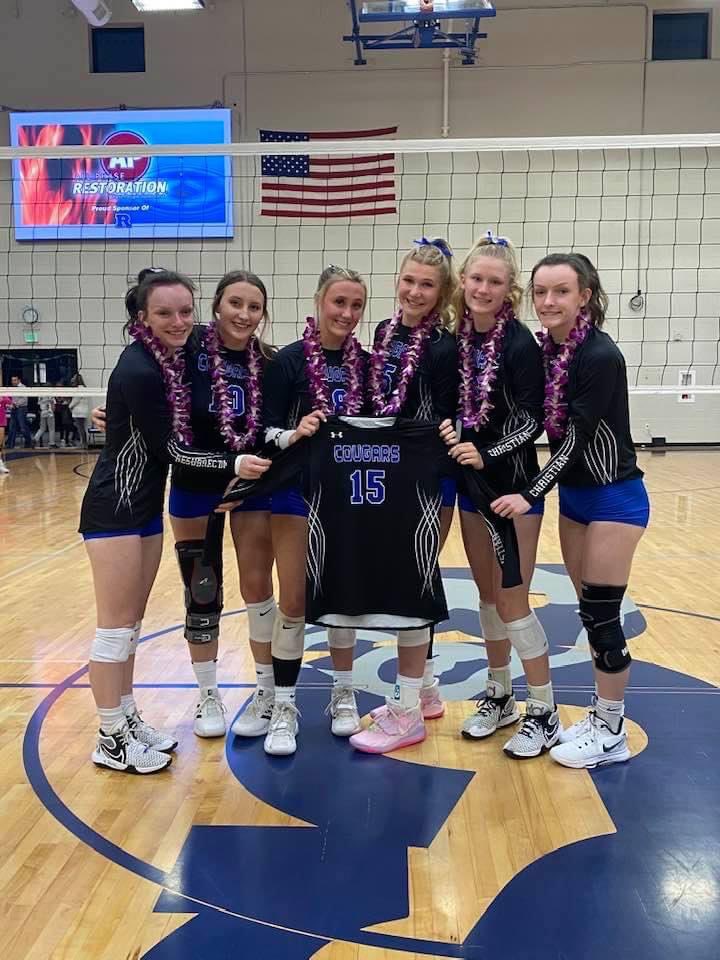 CaraReeser's tweet photo. Resurrection Christian 🏐won the Patriot League Championship! First time in history! #AO1 #4Hana #SeniorNight https://t.co/Kc4jgGSSJB