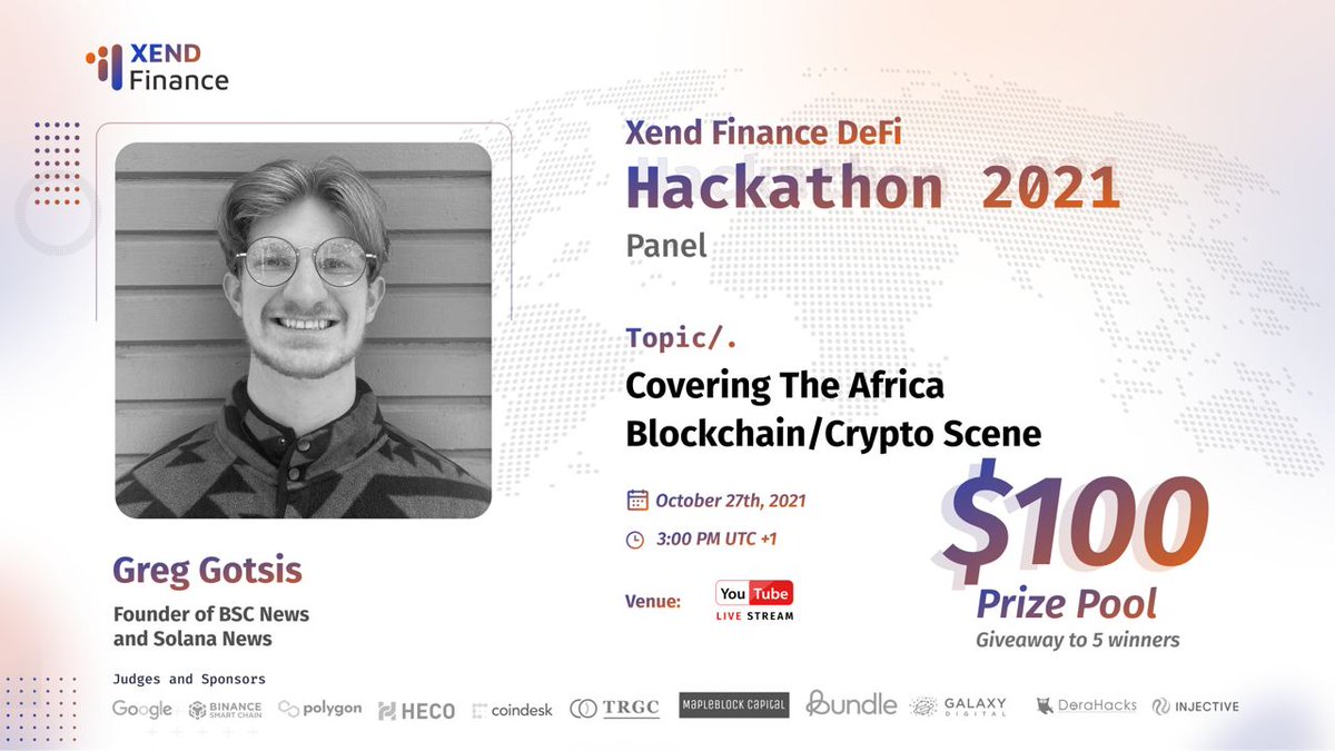 xendfinance's tweet photo. Greg Gotsis @GoonTrades, Founder of BSC News @news_of_bsc, one of the fastest growing news outlets in blockchain, will be sharing his insight on Africa, how to get media coverage, and building a brand!

Entrepreneurs need to tune in! Wednesday 3pm UTC+1
👉🏾 https://t.co/3Mx0COwxnM https://t.co/EgOxfq9WEQ