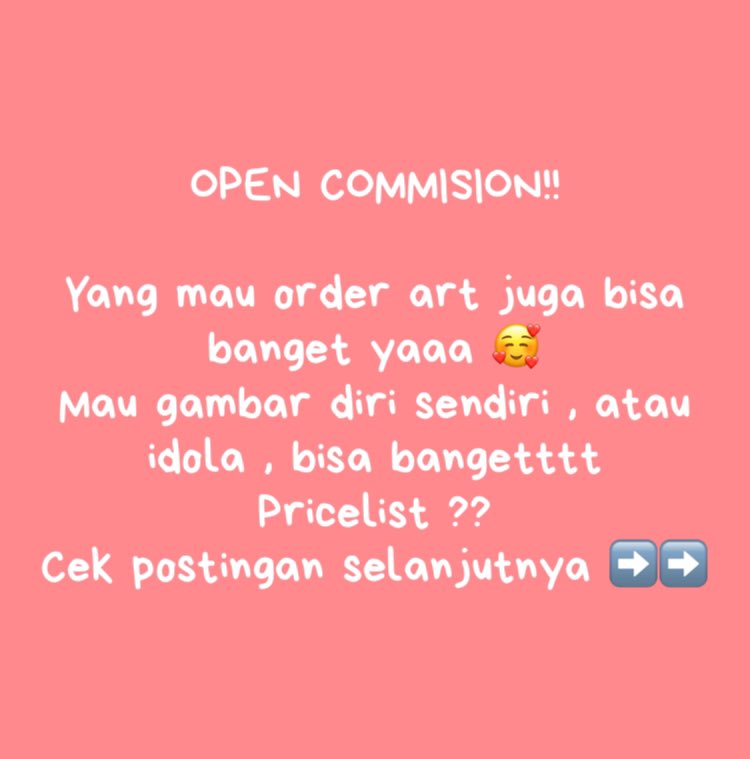 marinaintan15's tweet photo. OPEN COMMISION!!
Yang pengen punya gambar art bisa order langsg ya ke 081217482215 , bisa tanya2 duluu ❤️
#opencommission #fanart #jasaart #jasagambar #digitalart #kpop #drakor #idola https://t.co/rrF3UpXHaW