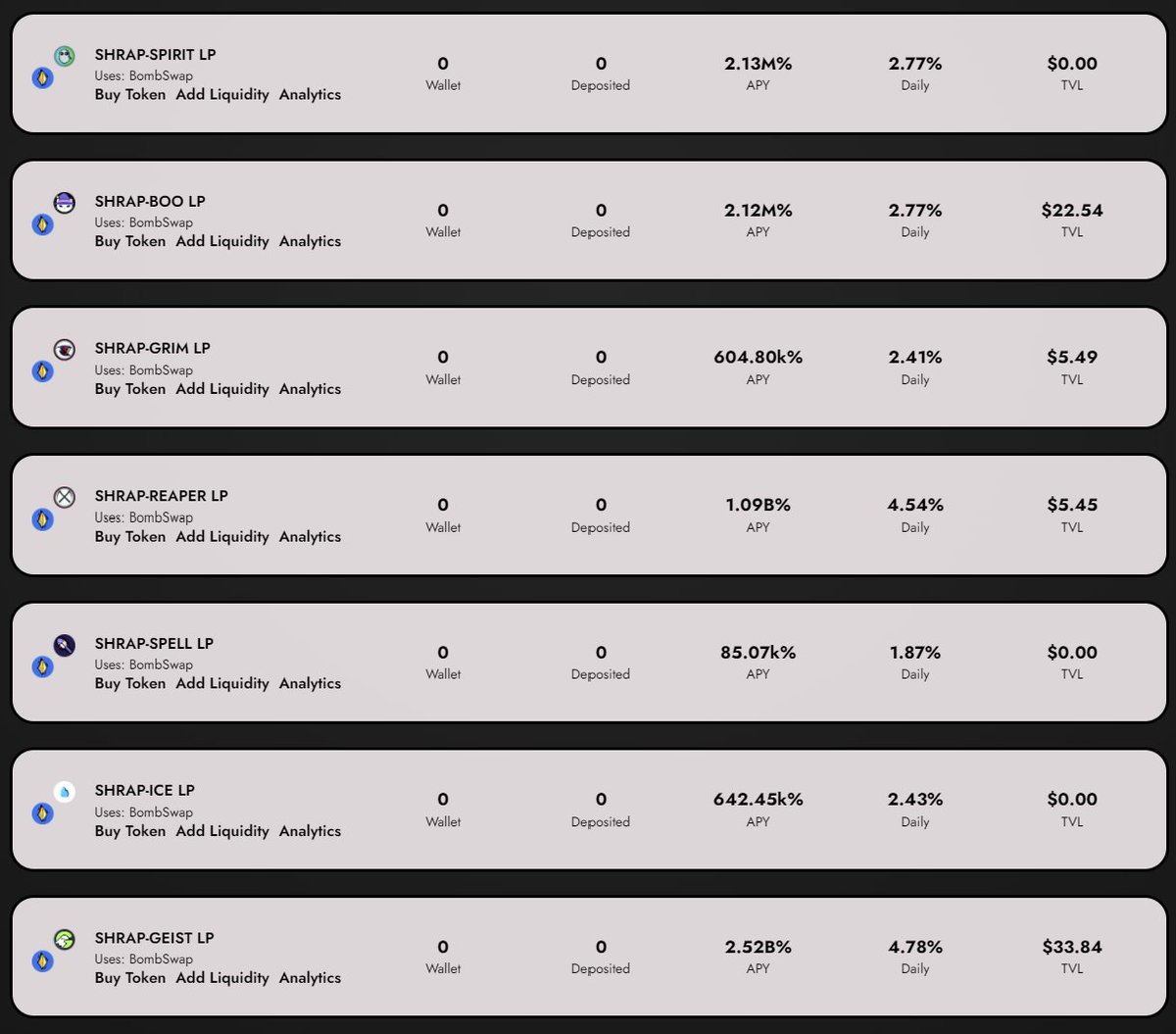MCLBxfBOMB's tweet photo. Earn more!
Thanks to the chads at @financegrim, all new SHRAP farming pairs are available on https://t.co/wkgNgLu6XL for maximum yieldπΎπ₯ https://t.co/a7RTxUlcq1