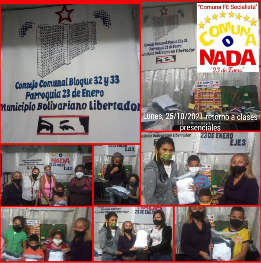 abat_abg's tweet photo. El CC Bloque 32 y 33 informa q el día d hoy 24-Oct, entrega de uniformes escolares q fueron donados en el Gobierno de Calle x la Ministra Noris Herrera para los niños + vulnerables d nuestra Comunidad, para el retorno a clases presenciales d mañana 25Oct @dcabellor @NicolasMaduro https://t.co/ww7IxACYoG