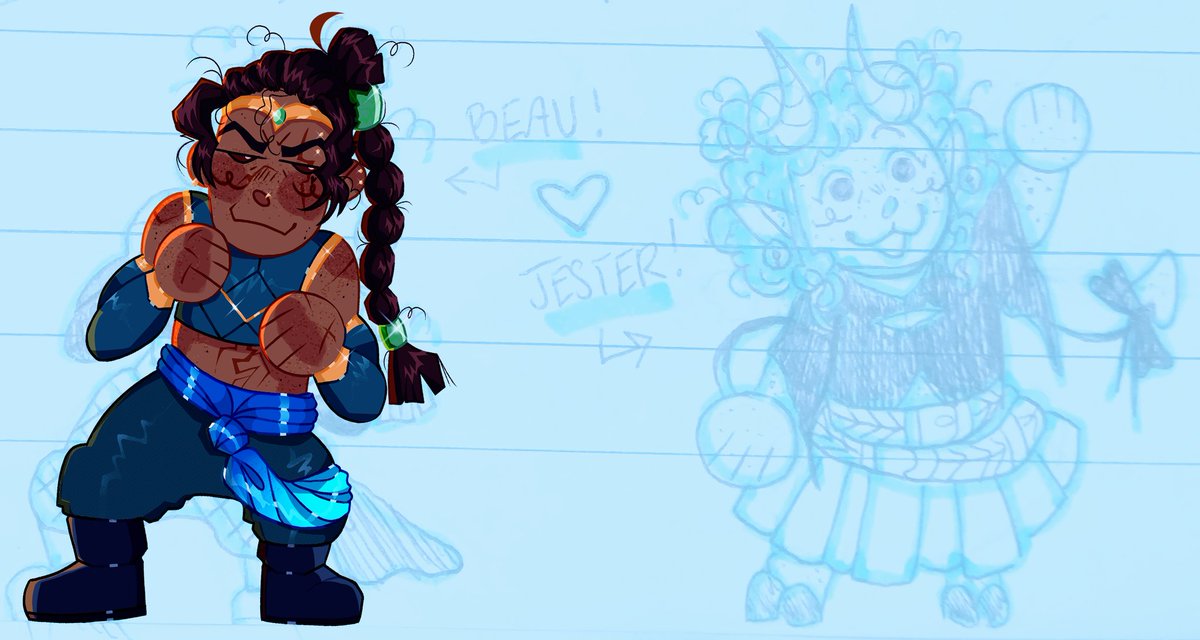 kieranthropy's tweet photo. wip of some lil #beaujes #criticalrole teenies im coloring from my notes! π₯π Thinking abt offering this style as a c0missi0n type! https://t.co/8gds3o29bD