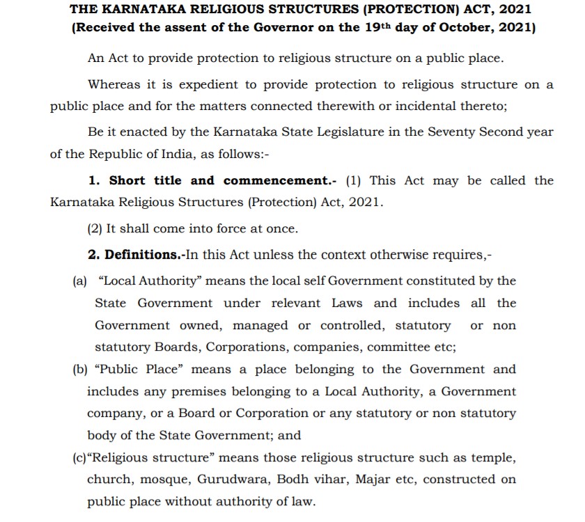 bengalurulive_'s tweet photo. Law preventing demolition of #religiousstructures on govt property comes into effect in #Karnataka

https://t.co/sJSL7K8eMp

#Bangalore #Bengaluru #KarnatakaReligiousStructuresProtectionAct #preventing #demolition #publicplaces #Governor #ThaawarchandGehlot @TCGEHLOT https://t.co/6a6pxQkv3R