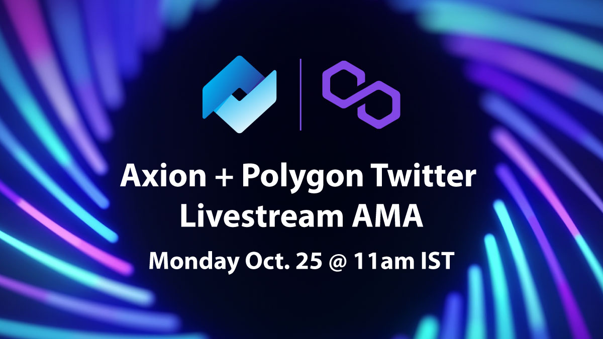 Join us and the <a href="/0xPolygon/">Polygon | POL</a> team for a livestream AMA hosted on their @0xPolygonToday account. Starting soon!! -11am IST/ 1am EST

#Axion #Crypto #Polygon #MATIC #BTC #ETH #cryptocurrency #Bitcoin #Airdrop #altcoin #NFTs #NFTcommunity #BNB #Blockchain #cryptocurrencies #Ethereum