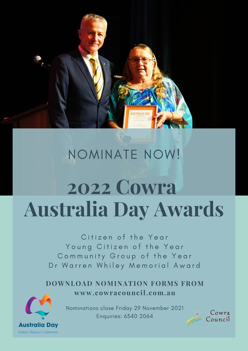 Nominations for the 2022 Australia Day Awards are now open!
Download a nomination form here: cowracouncil.com.au/index.php/2012…