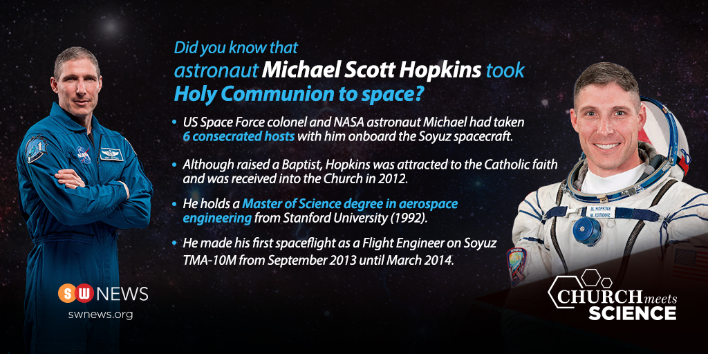 shalomworldnews's tweet photo. Did you know that astronaut Michael Scott Hopkins took Holy Communion to space?
Watch the interview with Mike Hopkins on Shalom World: https://t.co/VyXingC1Fl
#Churchmeetsscience #Science #Eucharist https://t.co/KtEke6Ucng