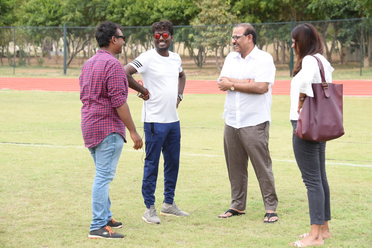 agscinemas's tweet photo. #2YearsofBigil calls for some BTS photos!! With our Director and DOP!

@Atlee_dir @dop_gkvishnu
@archanakalpathi
#2YearsOfIndustryHitBigil https://t.co/tOU5f5NYMp
