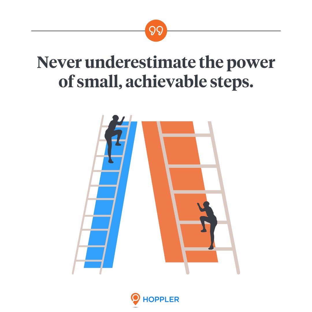 hopplerph's tweet photo. Small steps help create valuable habits, which help us achieve big goals.

Happy Monday from Hoppler! 

#MondayMotivation #Hoppler https://t.co/8Atw8c9PQC