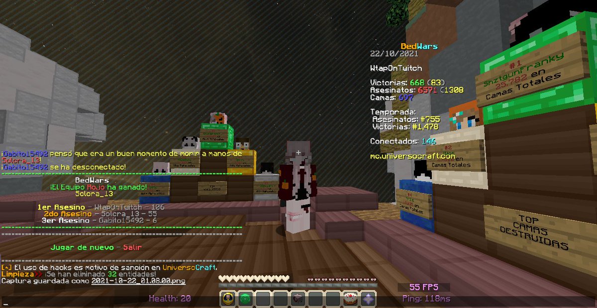 wtap__'s tweet photo. spawnkill de hace unos días en @MCUniversoCraft junto con el pana @Solcra_Music https://t.co/di1mQeiOak