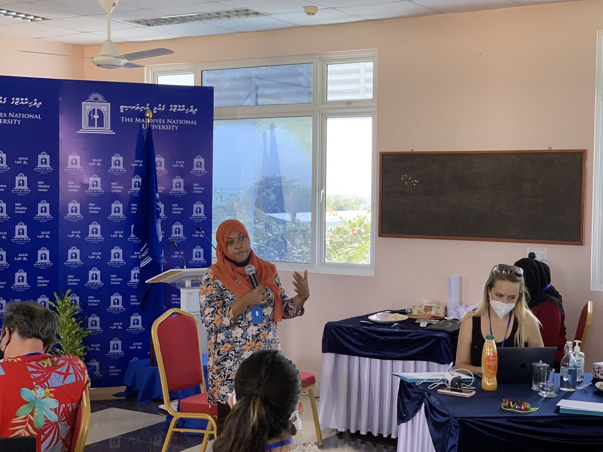 CKZickgraf's tweet photo. “Relocation is not easy because people do not want to leave their islands, their cultures, their livelihoods…” - Dr. Fathimath Shadiya on barriers to relocation in the Maldives. #immobility #Maldives @MNUedu #childrn #climatechange #migration https://t.co/9izHnZphfl