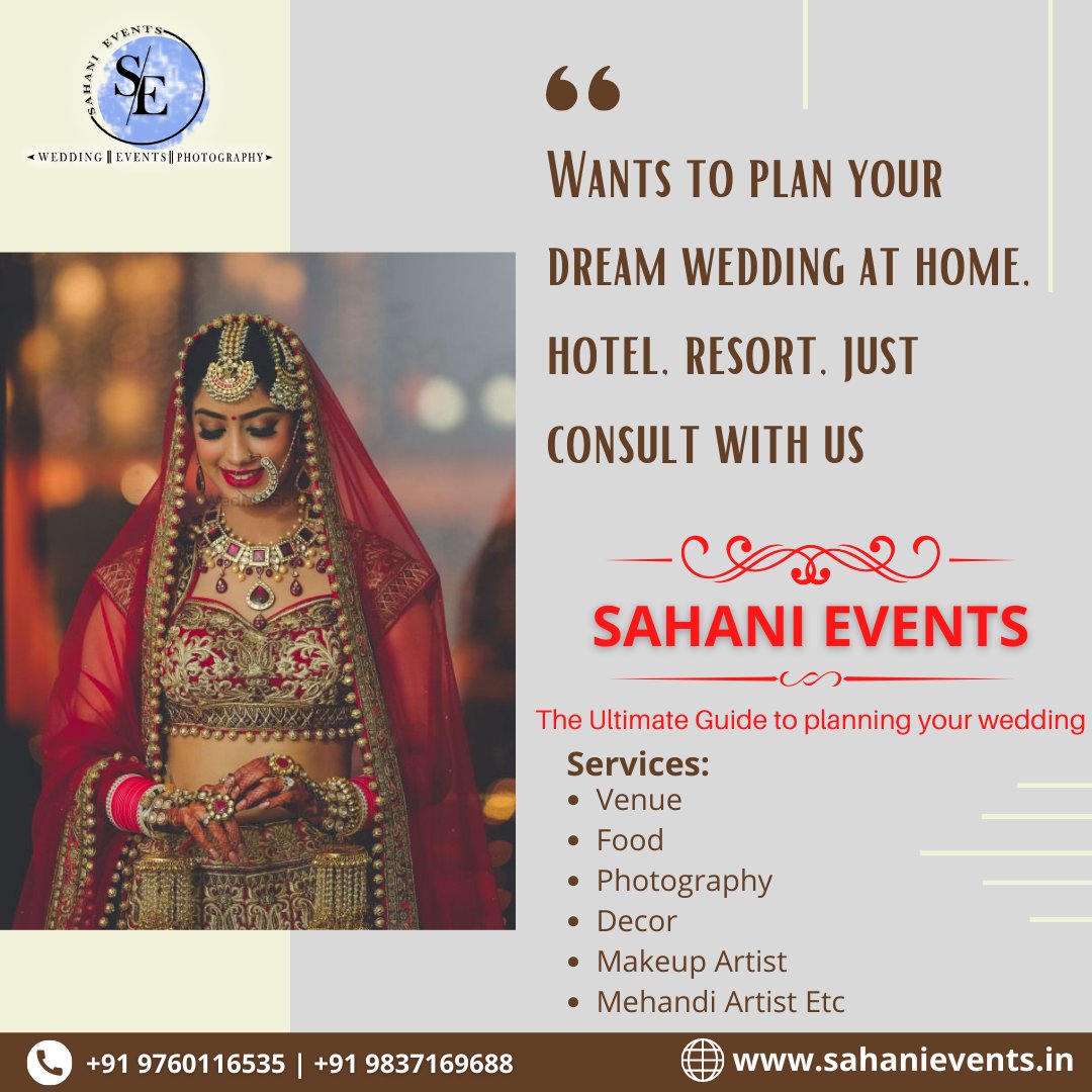 EventsSahani's tweet photo. Want to plan your dream wedding at home, hotel, resort, just consult with us....✨✨✨
Booking enquirers:- 9760116535 / 9837169688
Visit Our Website for more info: https://t.co/88ng88dySX
.
#wedmegood #weddingsutra #shaadisaga #shaadimagic #decorsutra https://t.co/Q8kXpmJ9oB