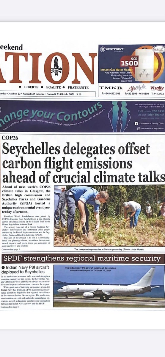 PatrickLynchUK's tweet photo. Honoured to welcome President @wavelramkalawan &amp; @COP26 delegates to Green Footprint #Seychelles, as part of the #GreenRecovery of #tourism. @UKinSeychelles 🇬🇧🇸🇨 &amp; SPGA providing scientifically-verified🌱planting for carbon offsetting of ✈️to 🇸🇨….&amp; Glasgow! #ClimateAction #COP26 https://t.co/IDDXdfGeI6