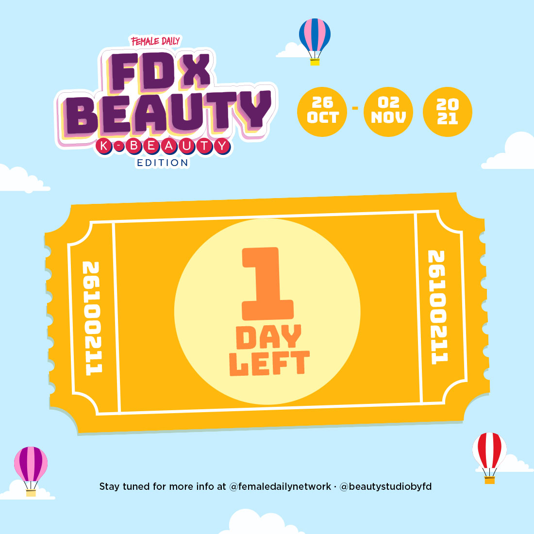 femaledaily's tweet photo. SATU HARI LAGI! โจโ
Siapa yang udah nggak sabar belanja beauty products dari brand dari korea? ๐โโ๏ธ Siap-siap serbu FD X Beauty K-Beauty Edition besok ya!
Stay tuned terus di Instagram FD karena ada hadiah spesial untukmu! โค๏ธ #YourBeautySupportSystem https://t.co/mqIXXkl4Jr