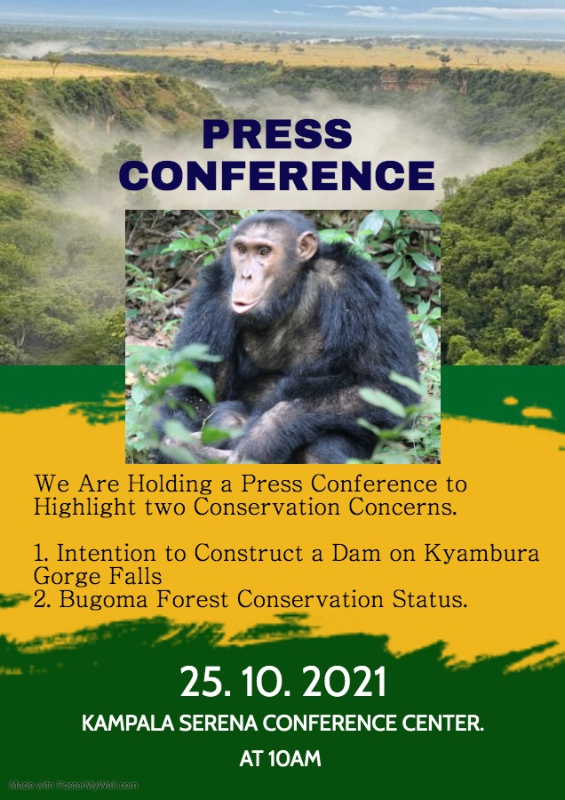 Join us at: #Kampalaserena hotel Time 10 am today so that we can save the homes of #chimpanzees they are heading towards an #Extinction #SaveBugomaForest For eco tourism #Bugoma4Tourism