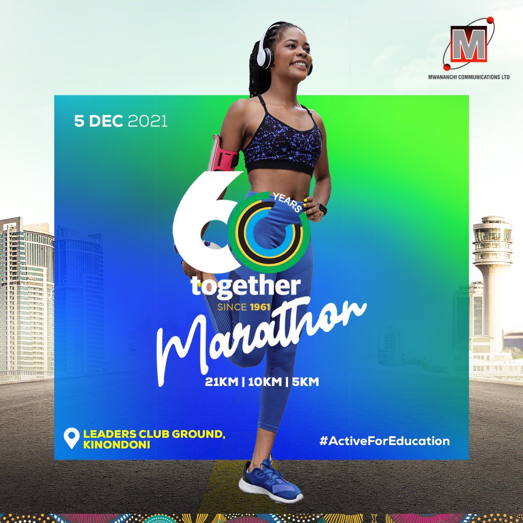 TheCitizenTz's tweet photo. Join us in celebrating the independence of our country in a patriotic marathon that will kick off at Leaders Club Ground on December 5.
#Miaka60Pamoja๐น๐ฟ
#TogetherAt60๐น๐ฟ
#ActiveForEducation https://t.co/KLgFqQrU0y