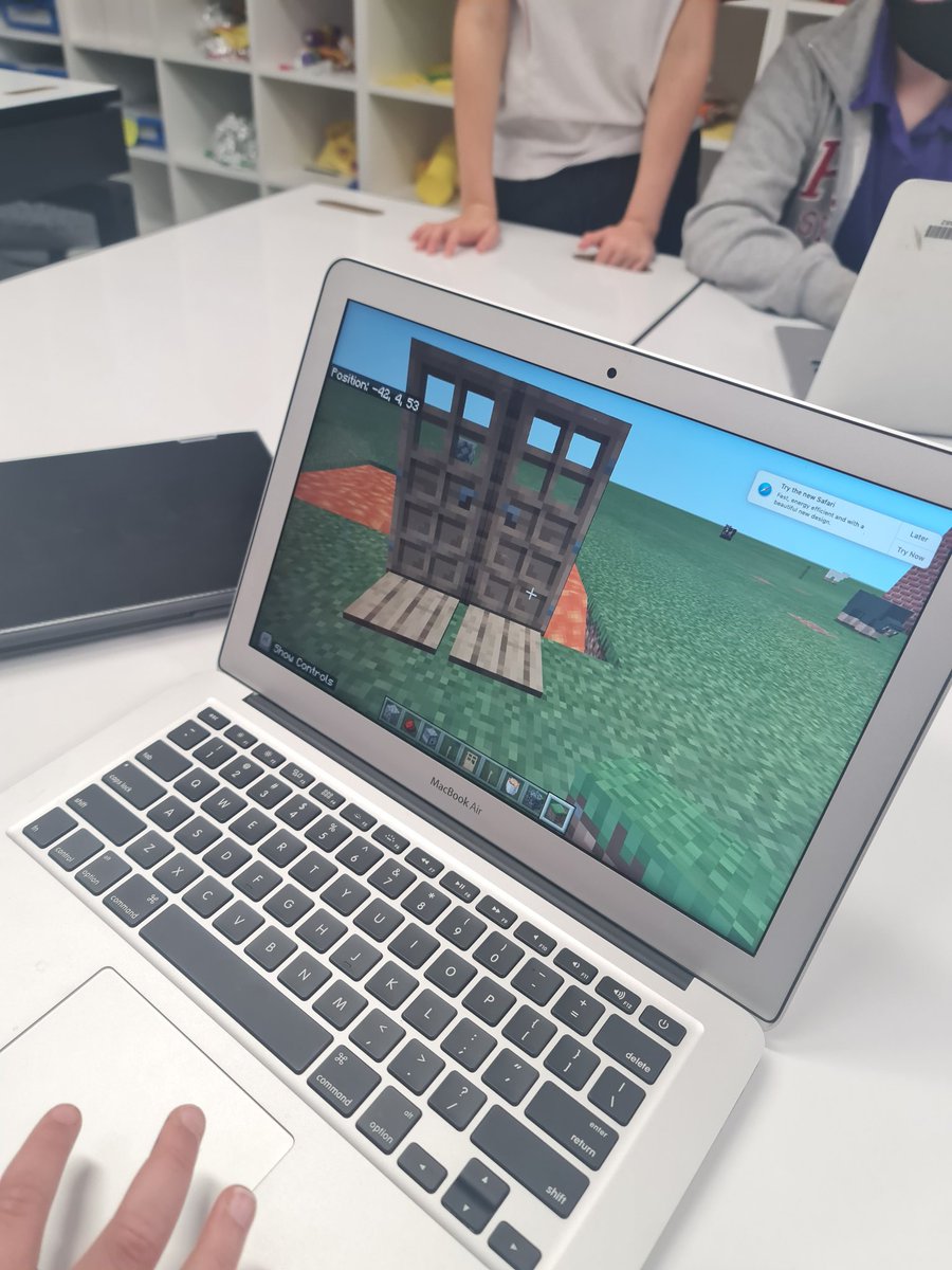 HelenKardia's tweet photo. Yr 3 @plcsydney love #storytimestem designing a digital solution for the 3 little pigs in #minecraft. A WOLF TRAP @PlayCraftLearn #design #redstone #stickypiston #trapdoor #pressureplate https://t.co/PJCT1kdZ6i