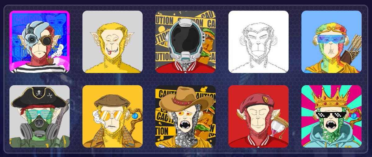 NFTMonkeyKing's tweet photo. The PunkMonkey is a collection of 10,000 Monkeys—unique digital collectibles living on the Ethereum blockchain.If you mint a blank monkey, you will have a chance to replace the original picture with your own work. https://t.co/SHtOWiP6yj https://t.co/3WRUXYCn7M