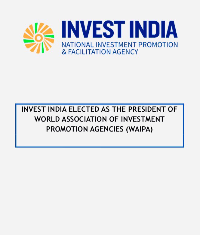 ruchirakamboj's tweet photo. Invest India has been elected as President of the World Association of Investment Promotion Agencies. 
Well deserved recognition! Huge congratulations to @DeepakBagla_ and his talented team. 

#India #institutionsofexcellence #WAIPA https://t.co/AZIeeQURHS
