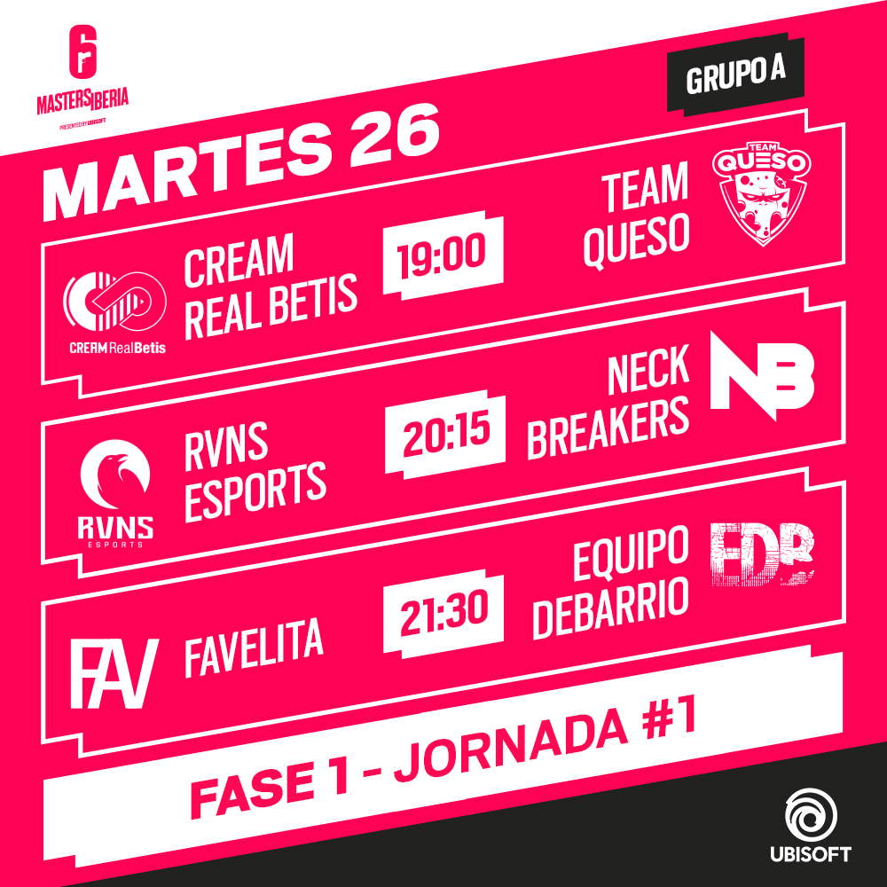 #BTSR6 | ¡Buenos días! ¿Qué tal amanecer un lunes sabiendo que mañana nos damos de leches contra <a href="/TeamQuesoGG/">Team Queso</a> en la #SixMastersIberia de <a href="/Rainbow6ES/">Rainbow Six España</a> a las 19:00? 😏 ¡Hay ganas!

Twitch.TV/Rainbow6es

#UnaPasiónLlamadaBetis • #Rainbow6Siege
