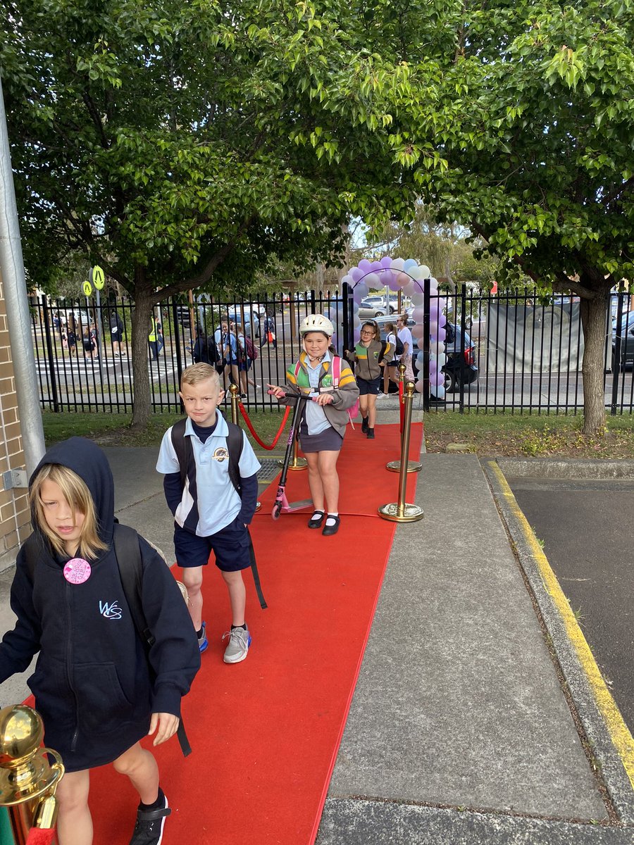 WadalbaCS's tweet photo. Rolled out the red carpet this morning to welcome our student celebrities as they returned to school after the state's long lockdown. #welcomeback #lovewhereyoulearn https://t.co/NTiVtPldBE