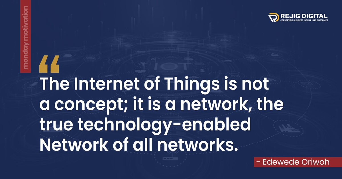 RejigDigital's tweet photo. With IoT networks, enterprises can get multiple benefits including #remoteassetmonitoring and assistance. In a true sense, #IoT is an advanced network of all networks. Let's discuss the scope of IIoT for your enterprise.
@RejigDigital
#mondaymotivation #mondayvibes #mondaymood https://t.co/skaTOctqYC