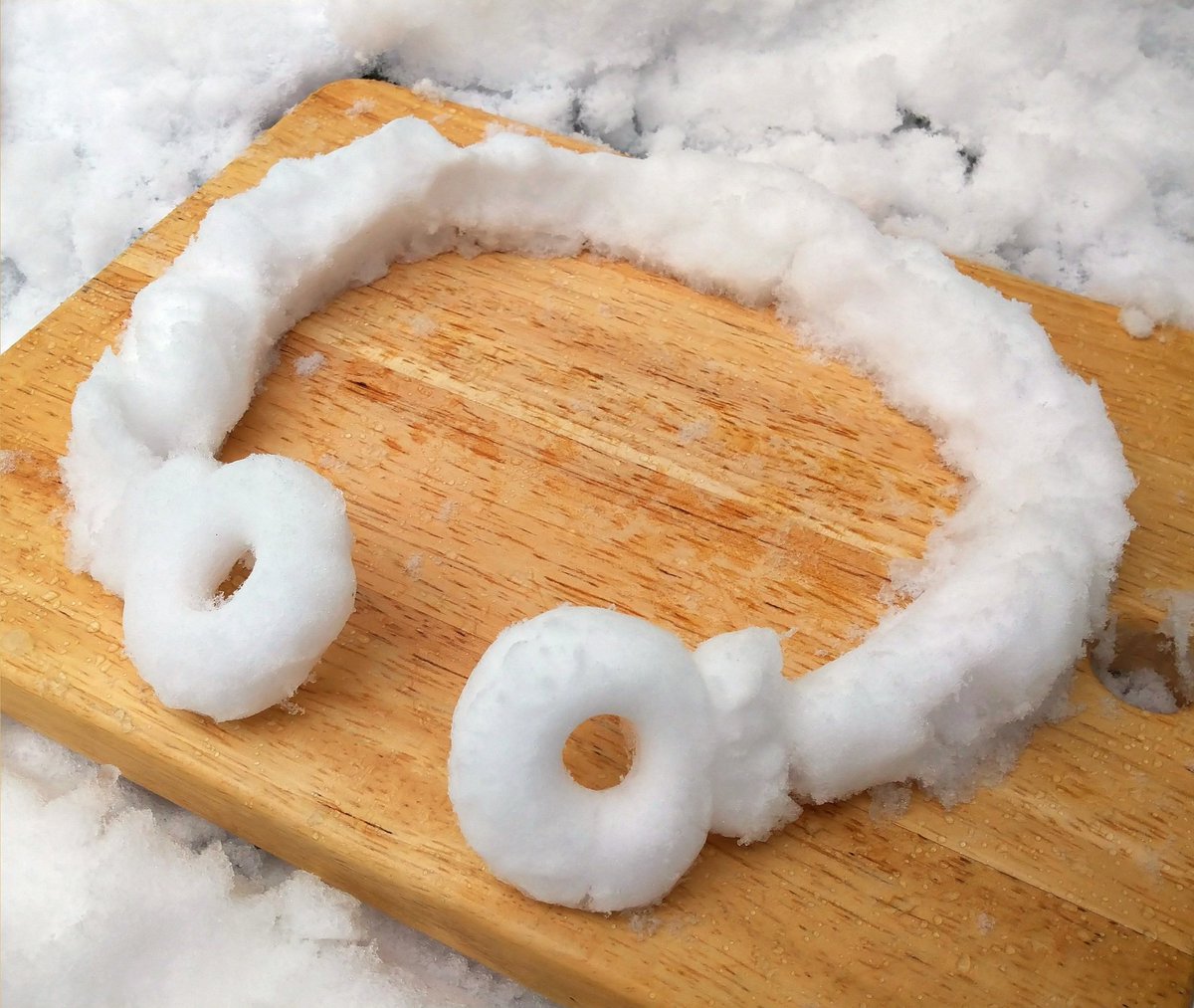 Tess_Machling's tweet photo. I've made torcs from lots of stuff over the years - here's just a few. 

Haribo, torc soap on a rope, chocolate.. and snow!! 😂 https://t.co/Mpmh0GFqIC