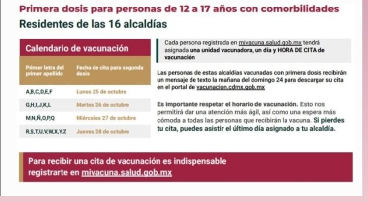 Aunque debiera ser general esto ya es un paso positivo. Vacuna para menores con morbilidad en la #CDMX #VacunacionCDMX #VacunarseEsVida #VacunaCOVID19 #VacunateEvitaElContagio