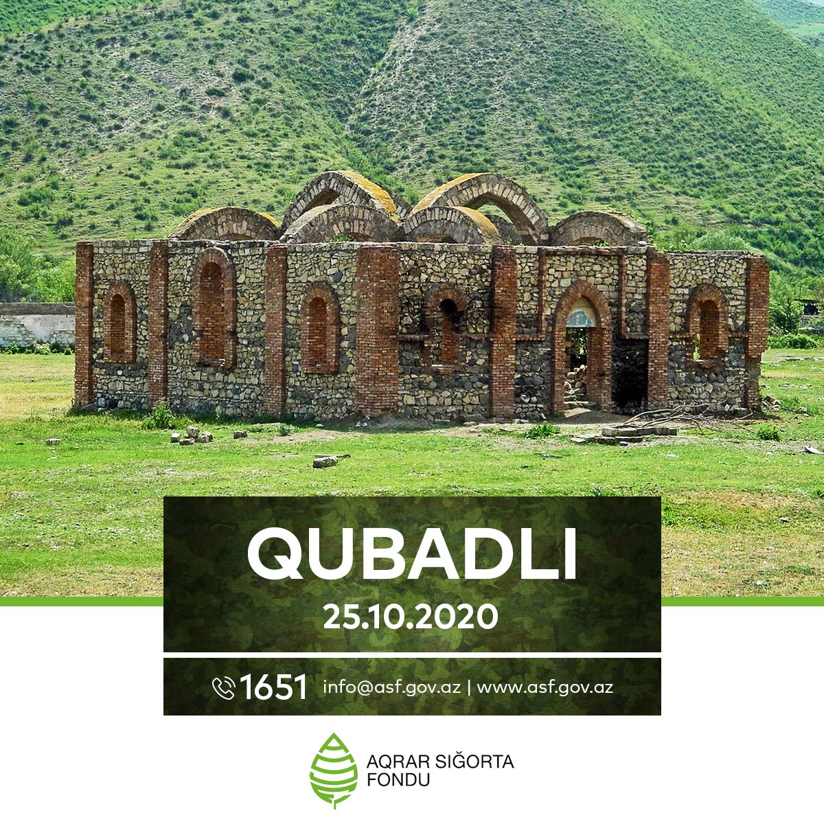 Bu gün rəşadətli Azərbaycan Ordusu tərəfindən Qubadlının işğaldan azad edilməsindən 1 il ötür. Qubadlı bizimdir! Qarabağ Azərbaycandır!
#ASF #Aqrarsigorta #Qubadlı #QarabağAzərbaycandır #Qubadli #KarabakhisAzerbaijan
