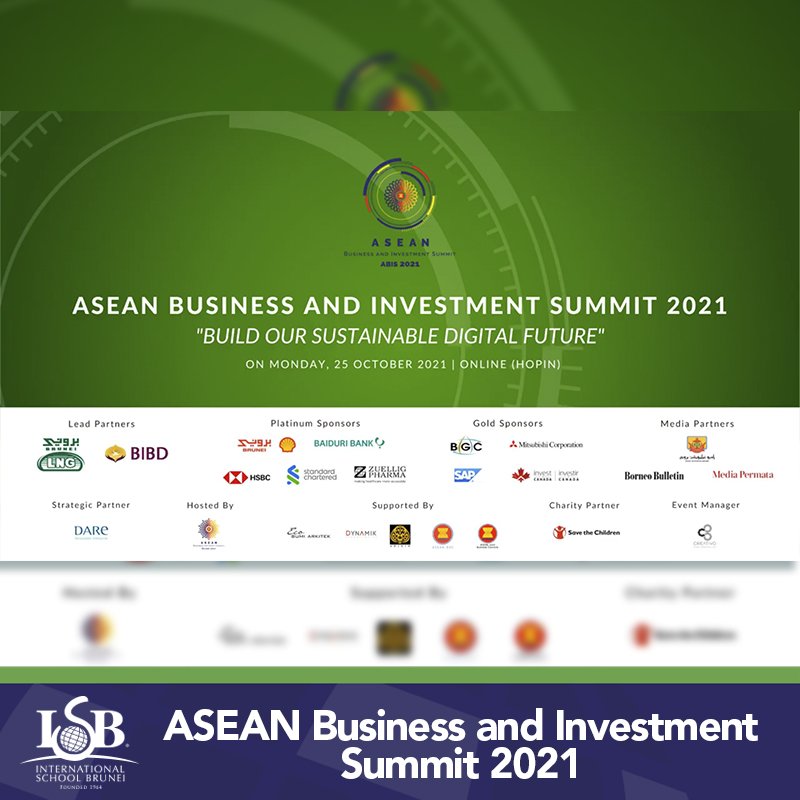 isb_brunei's tweet photo. An ISB delegation of Y11, Y12&amp; Y13 students attended the virtual ASEAN Business and Investment Summit 2021. In light of the COVID-19 outbreak, the topic for this year’s discussion is ‘Building Our Sustainable Digital Future’. 
#ASEANBIS #ASEAN
https://t.co/X6XrFA8EwA https://t.co/hGWozbPtsD