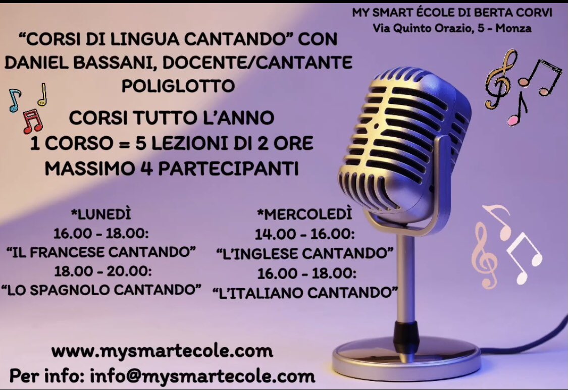 bertacor's tweet image. ‼️PRESSO MY SMART ÉCOLE, LEZIONI DI CANTO IN 4 LINGUE 🔜

🎼🎤🎧

1) FRANÇAIS 🔵
youtube.com/watch?v=e1ju6s…

2) ESPAÑOL 🟡
youtu.be/qevlqc1Cets

3) ENGLISH 🔴
youtube.com/watch?v=RiiqgX…

4) ITALIANO 🟢
youtube.com/watch?v=obDeHZ…