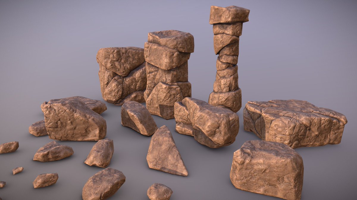AxionStudiosLtd's tweet photo. This pack is great for any kind of game including FPS. It can be used for PC and Mobile games since the triangle count is low and there is only 1 material for all rocks. https://t.co/3X9VoD34To  #indiegames #gamedev #3dart https://t.co/rJfBHIyXl2