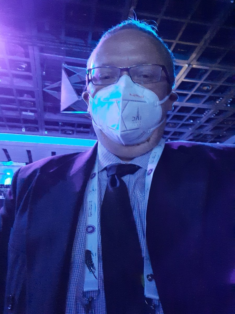 ExpandSpace's tweet photo. Our president, Grant Harkness, rocking a space-flown pin from the generous representatives of @blueorigin, who are doing a phenomenal amount of meaningful work in the #education sector! 
#IAC2021 #Dubai https://t.co/Ie14l29C5s