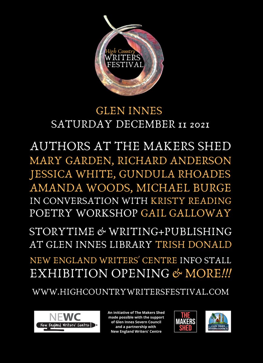 2021 has been a moveable feast, but we finally have a program of fantastic writers for this year's third annual @CountryWriters. Bookings will be open soon, but for now please mark your diaries for Saturday December 11, and check out who's coming! #writersfestival