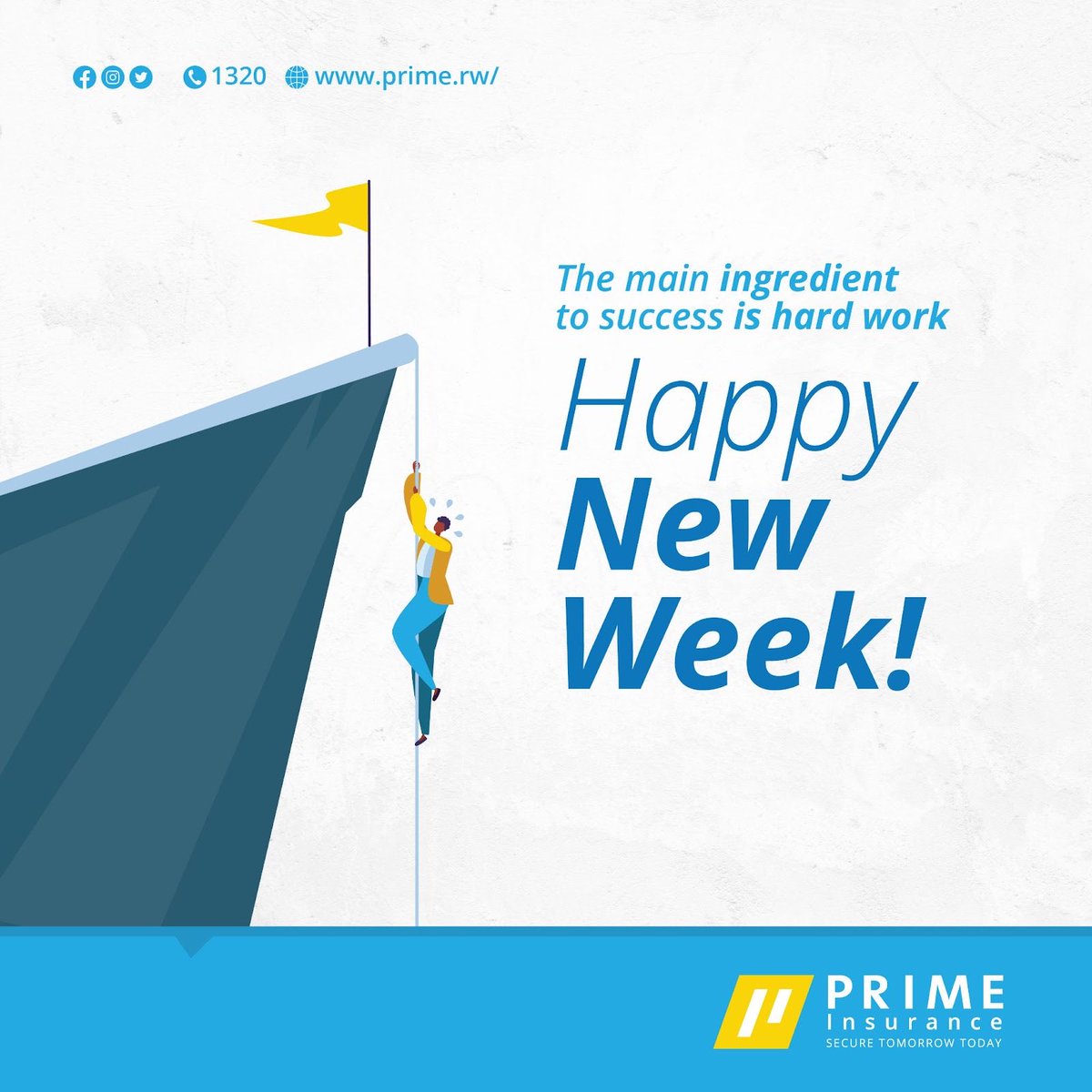 primeins_ltd's tweet photo. Monday is here! As you step out today to start a new week, remember all the good things take time, hard work, and dedication! Go and be great!
#SecureTomorrowToday
#InsureWithPrime https://t.co/1A5kFGGhO8