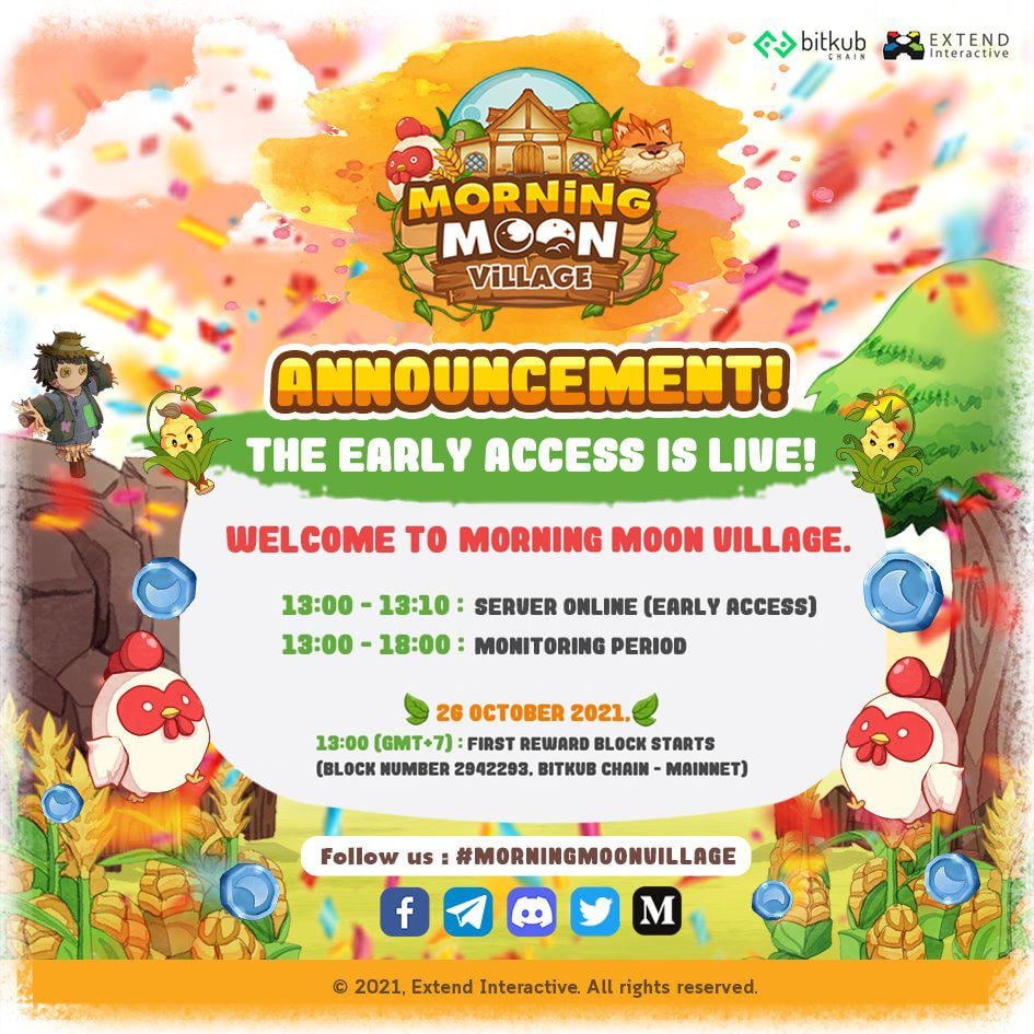 MorningMoonGame's tweet photo. 📢Morning Moon Village is Open!
.
Play Here!
https://t.co/MvAbiiaPui
.
#MorningMoonVillage  #BlockchainGaming  #NFTgaming #NFT #NFTCommunity #Crypto #PlayToEarn https://t.co/s9QyLShMg1