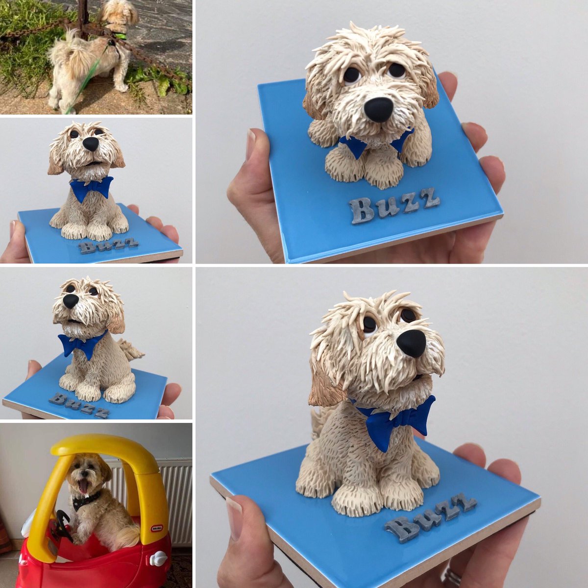 Meet Buzz the maltipoo 🐾🚗 now safely in his new home so I can finally share him!  #EarlyBiz #MHHSBD #etsy #petportraits #dogsoftwitter